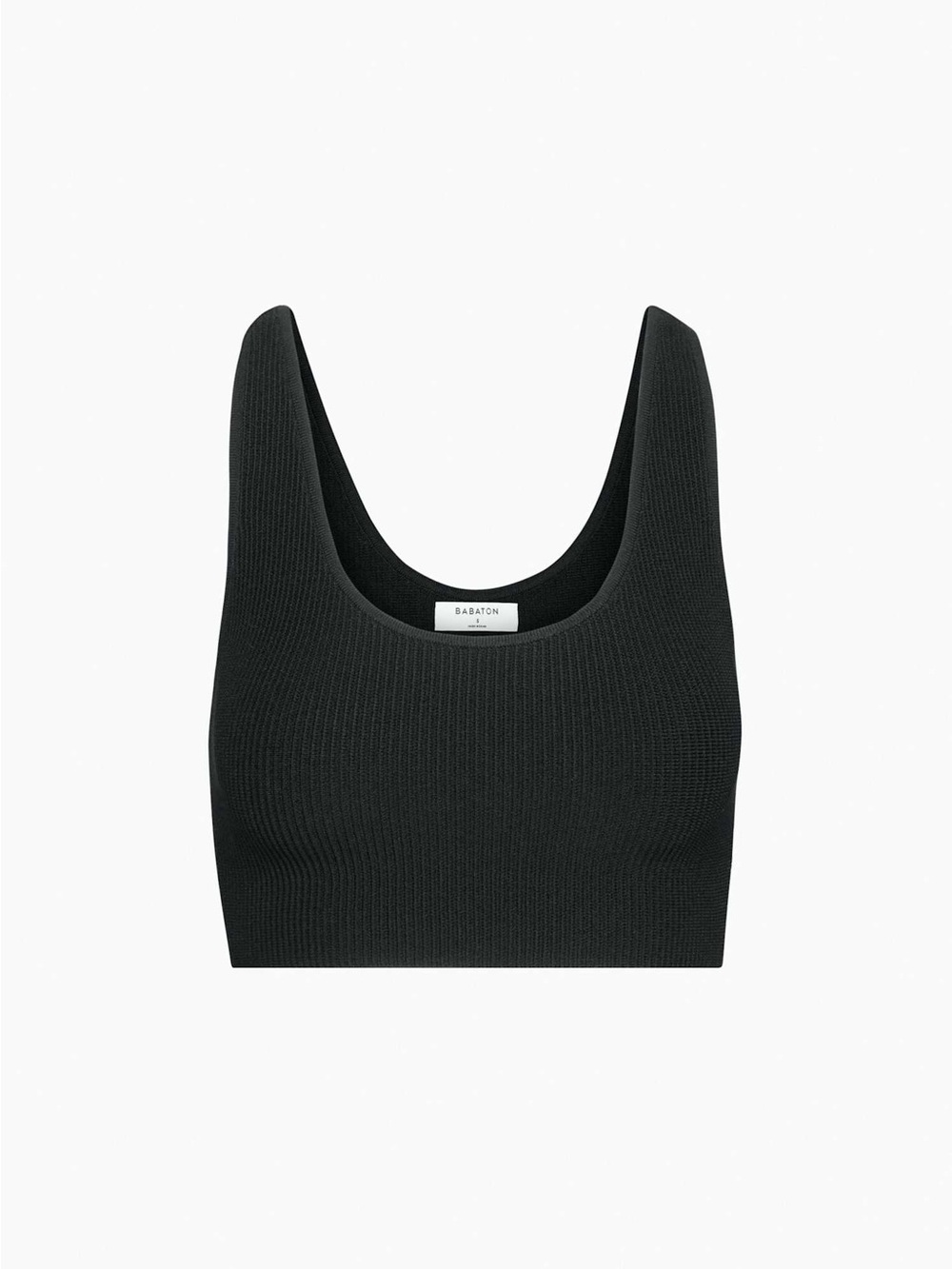 Aritzia Babaon Black Sculpt Knit Scoopneck  Cropped Tank - Size Small